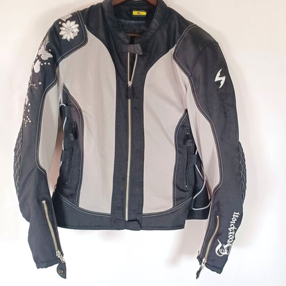 Scorpion Exo Jacket Womens XL Get Stung Water Resistant Motorcycle Armor Style - Picture 1 of 15